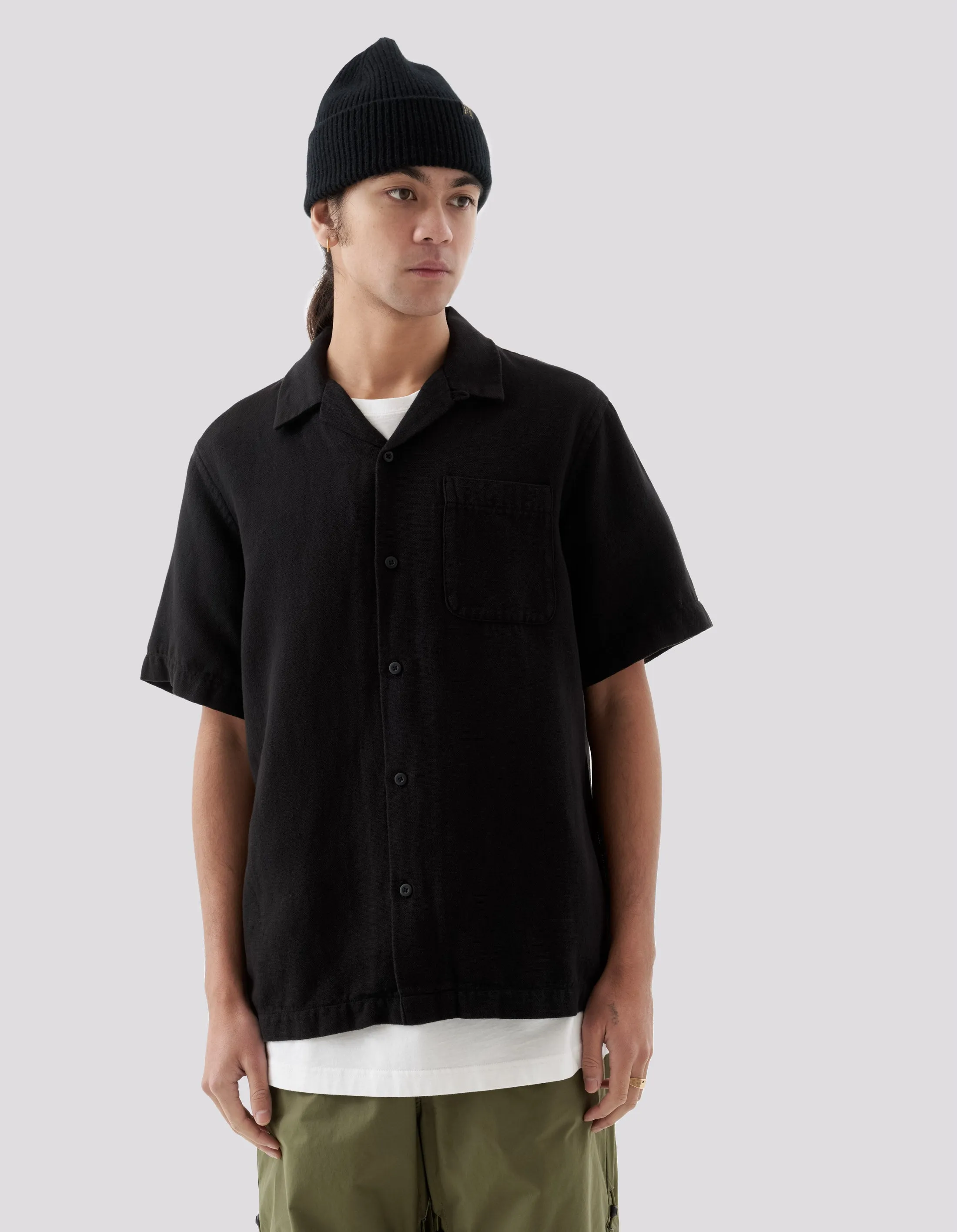 5005 Hemp Camp Collar Shirt Black