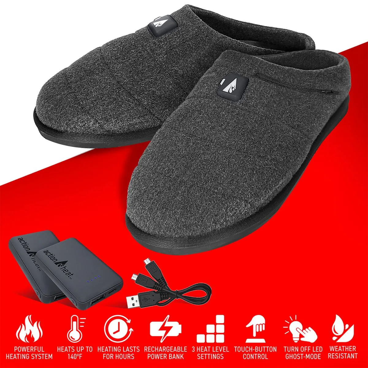 ActionHeat 5V Battery Heated Slippers