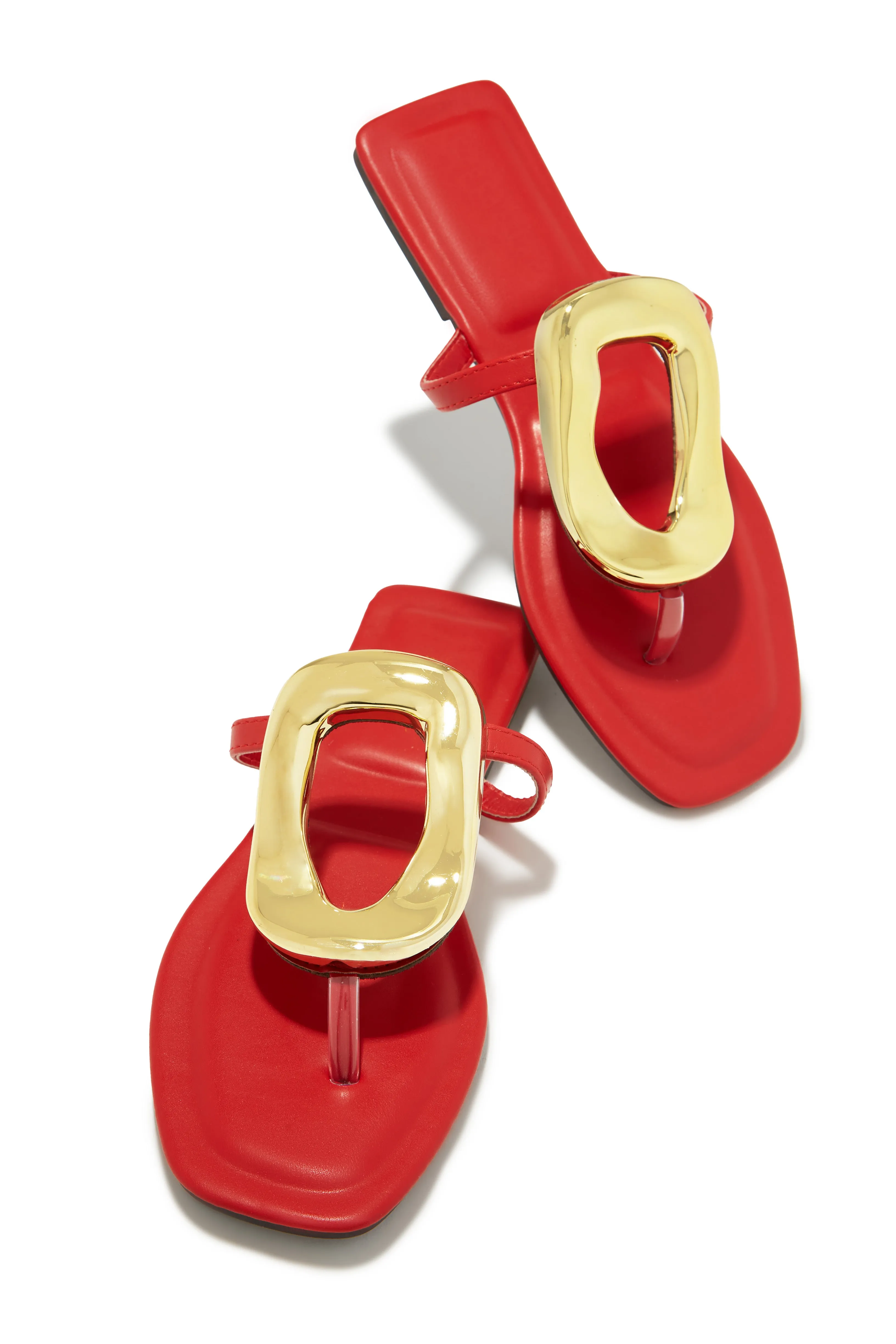 Adonna Slip On Thong Strap Sandals - Gold