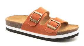 Beach Babe Rust Suede Slide