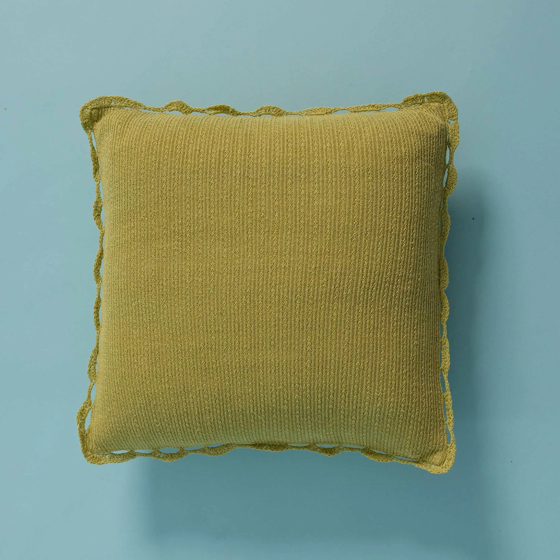 BELLE EPOQUE 100% Organic Hemp Knit Sofa Throw Pillow Cover (Plastic-free, Nut Buttons)