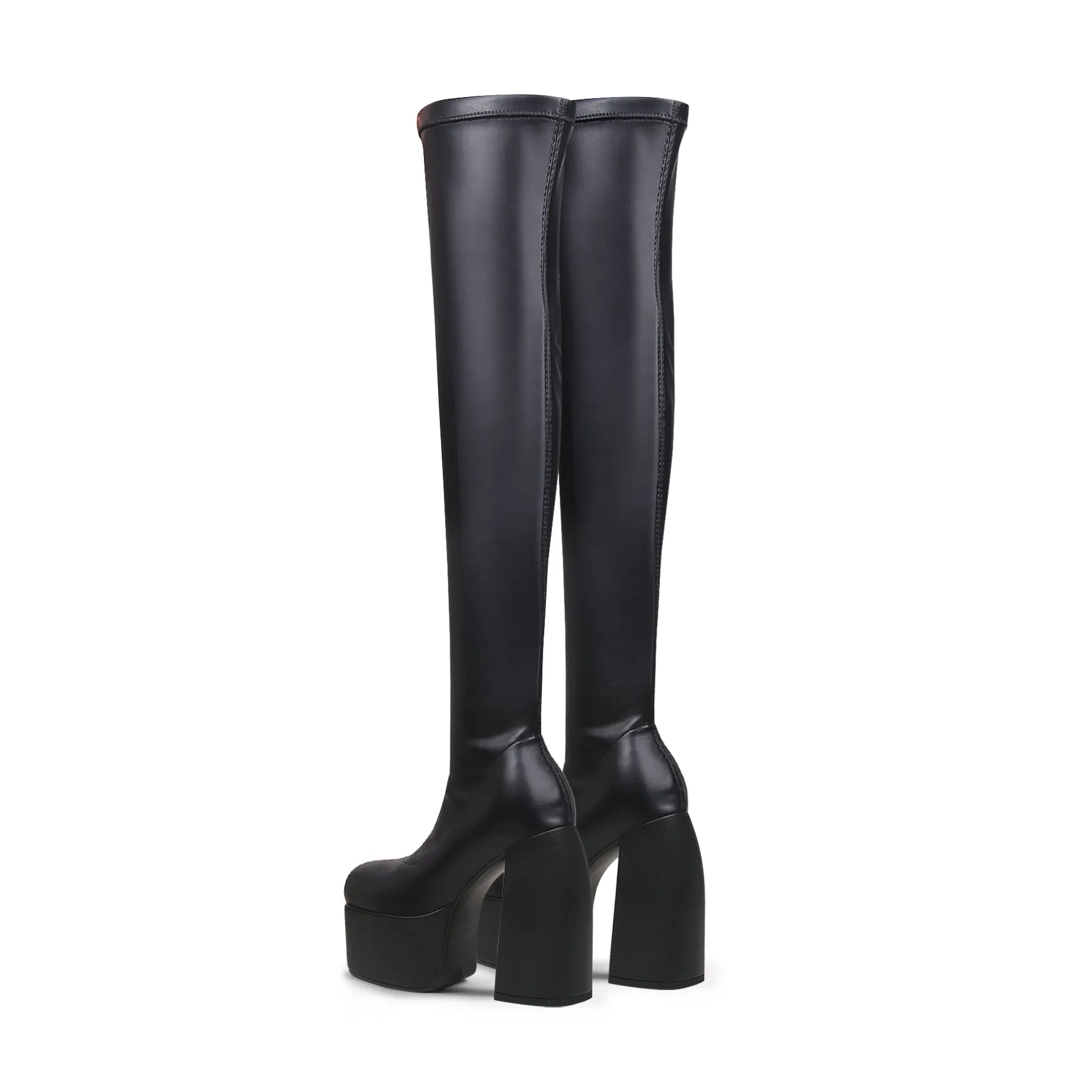 Black Cyberpunk Knee-High Boots