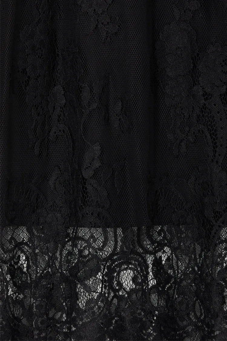 Black Fine Lace Skirt