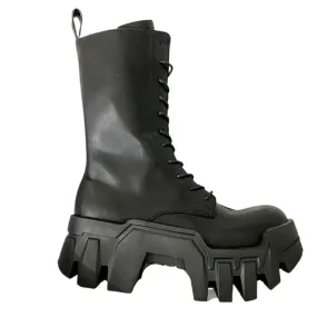 Black Sawtooth Platform Boots