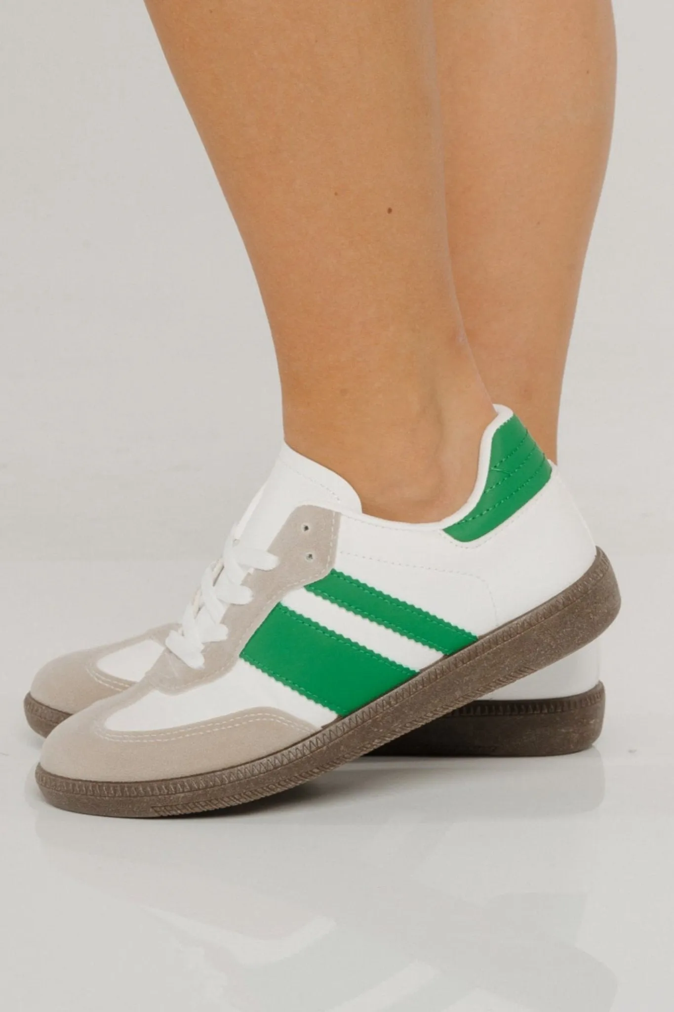 Cathy Stripe Trainer In Green