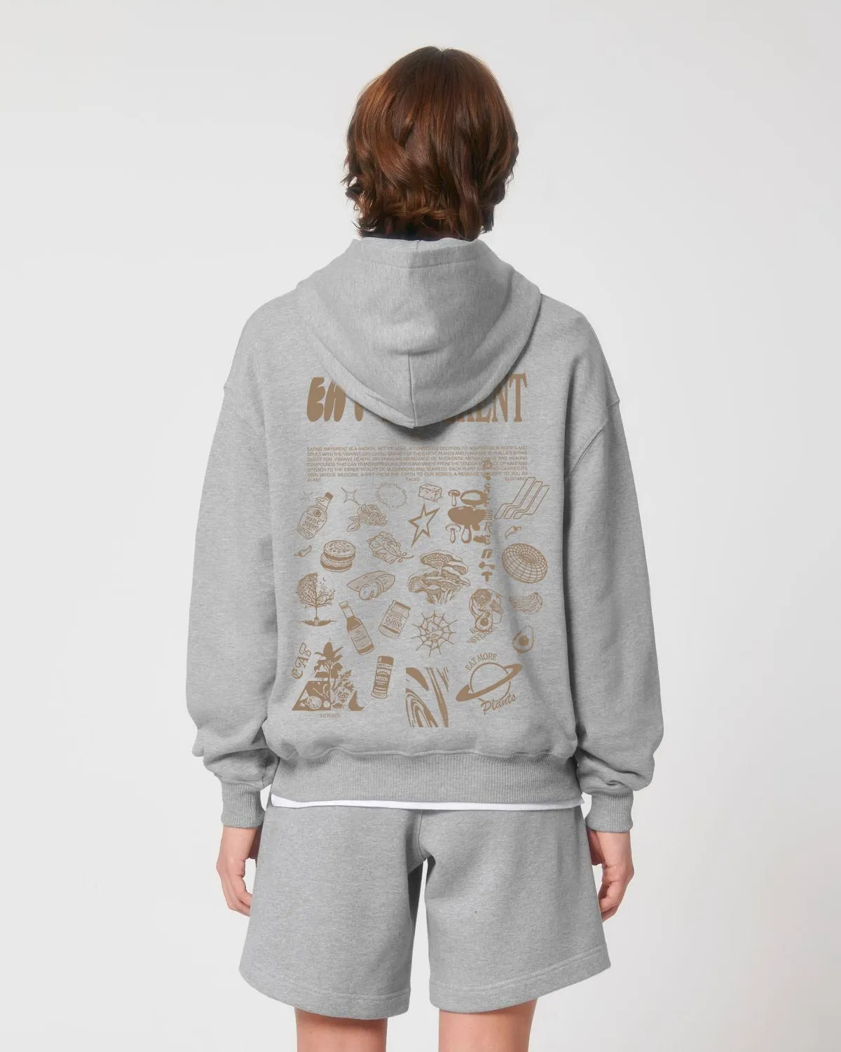 Eat Different Deluxe Organic Box Hoodie - Heather Grey