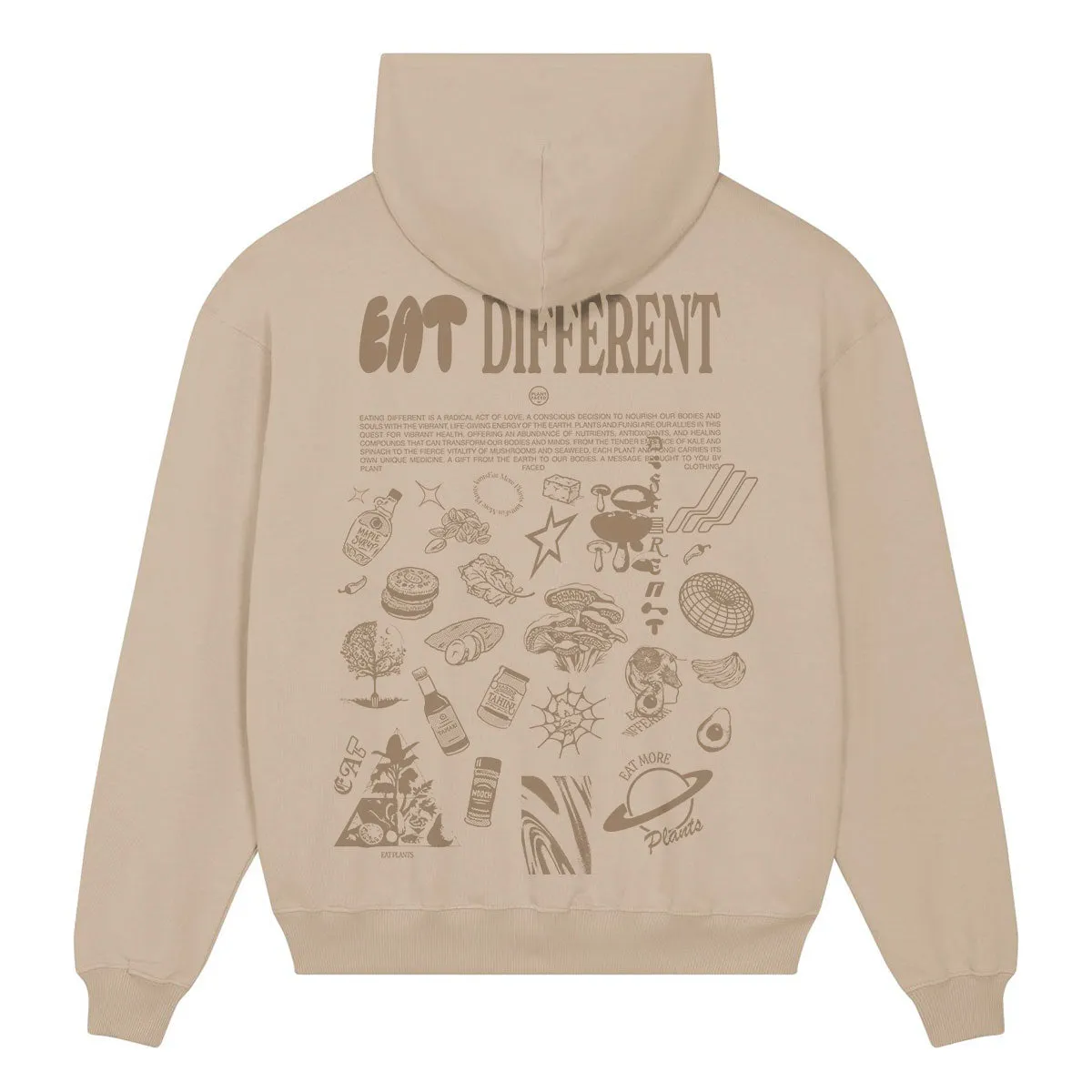 Eat Different Deluxe Organic Box Hoodie - Sand