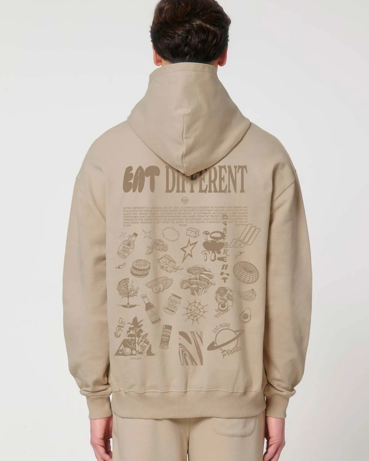 Eat Different Deluxe Organic Box Hoodie - Sand