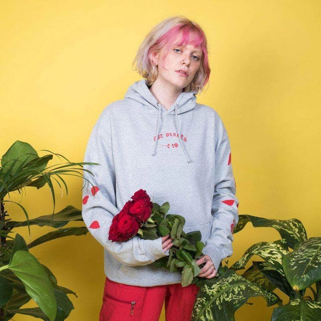 Eat Plants Scattered Roses - Hoodie - Heather Grey