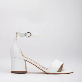 Ella - White Low Heels