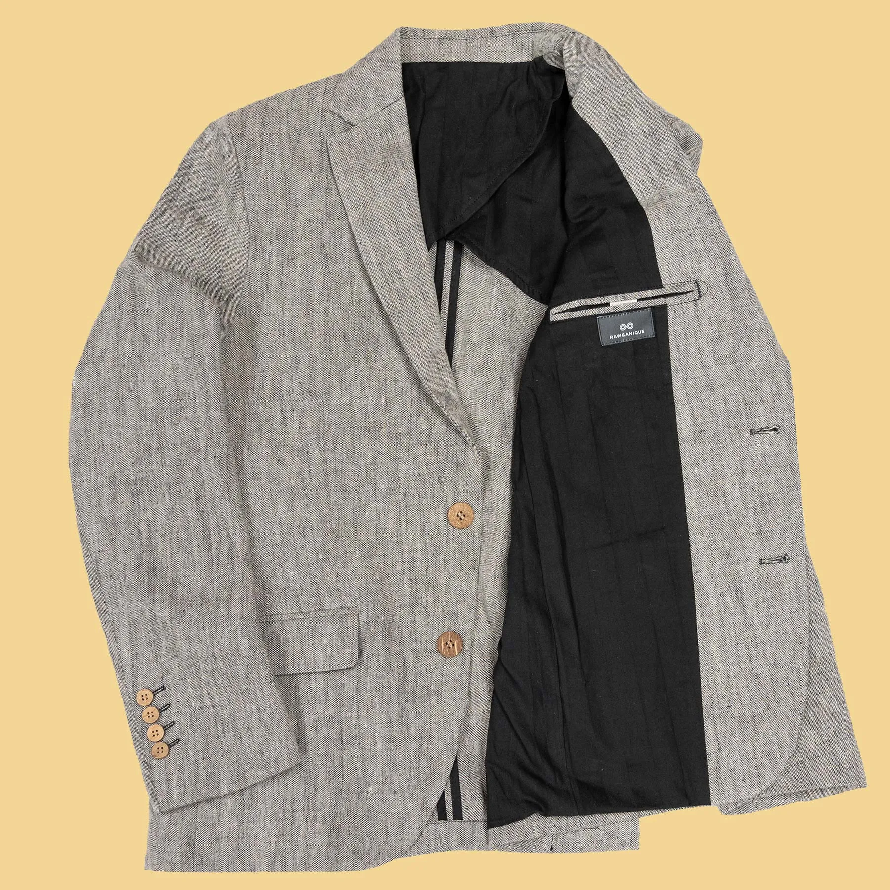 EMBARCADERO 100% Organic Hemp Blazer Jacket (Organic Cotton Lining, Coconut Buttons) (Biodegradable)