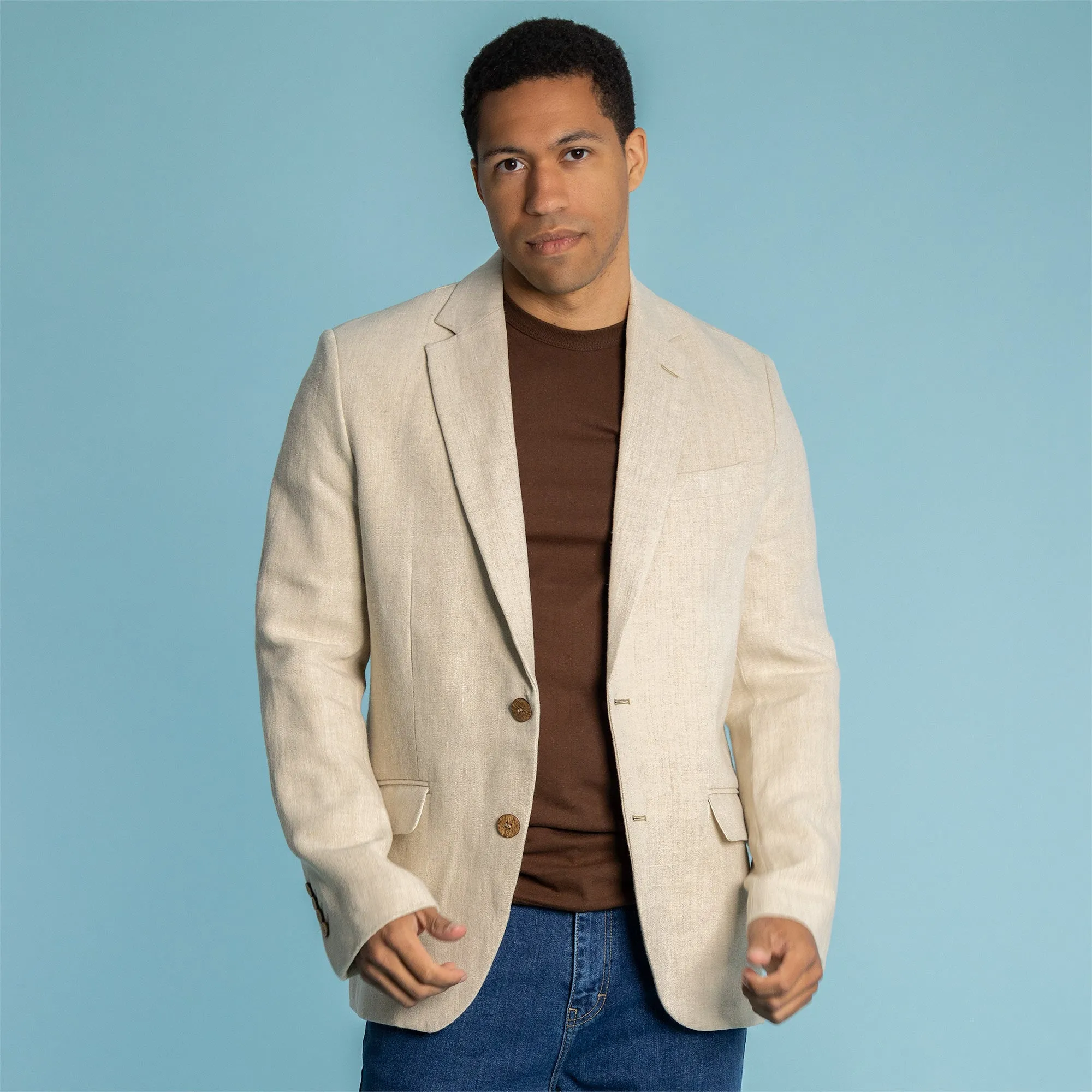 EMBARCADERO 100% Organic Hemp Blazer Jacket (Organic Cotton Lining, Coconut Buttons) (Biodegradable)