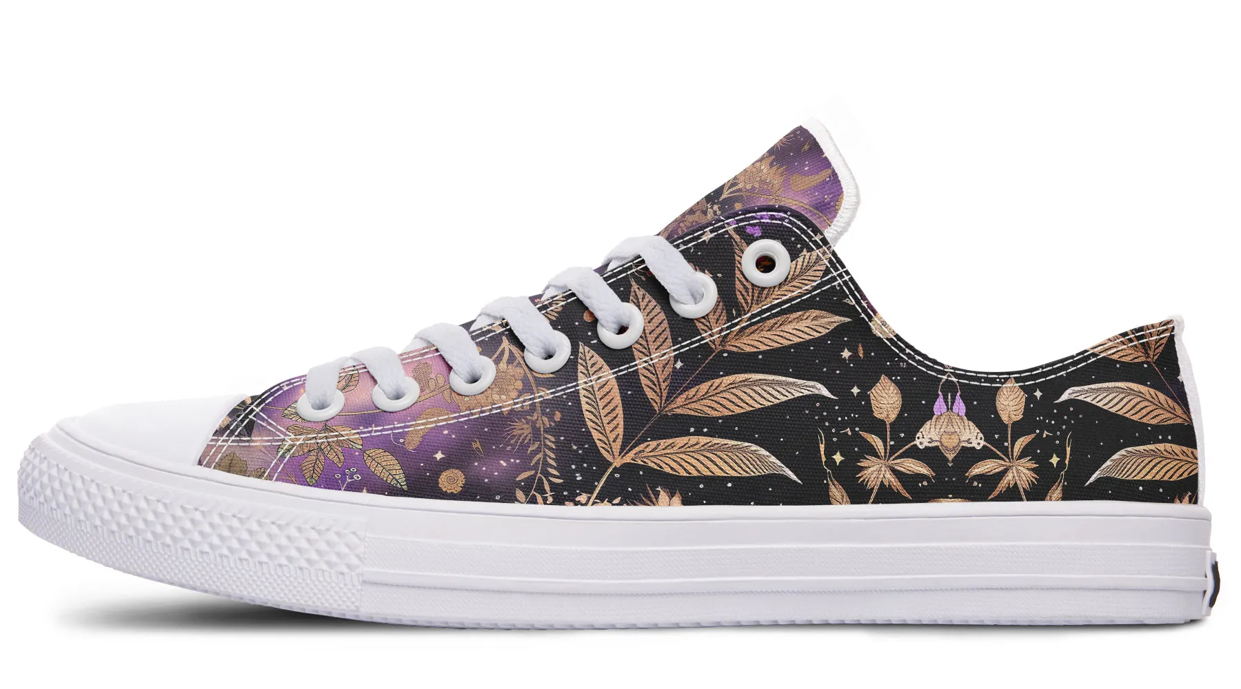 Galactic Bloom Low Tops - Classic Premium Canvas Shoes with Comfortable and Durable Soles