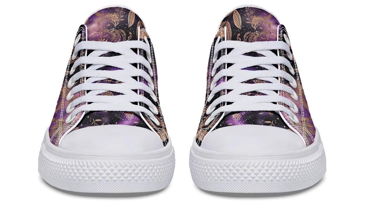 Galactic Bloom Low Tops - Classic Premium Canvas Shoes with Comfortable and Durable Soles