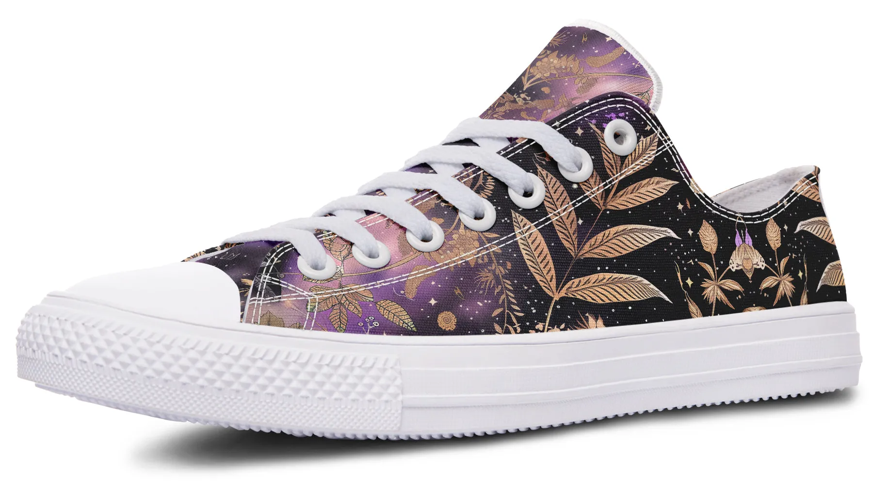 Galactic Bloom Low Tops - Classic Premium Canvas Shoes with Comfortable and Durable Soles