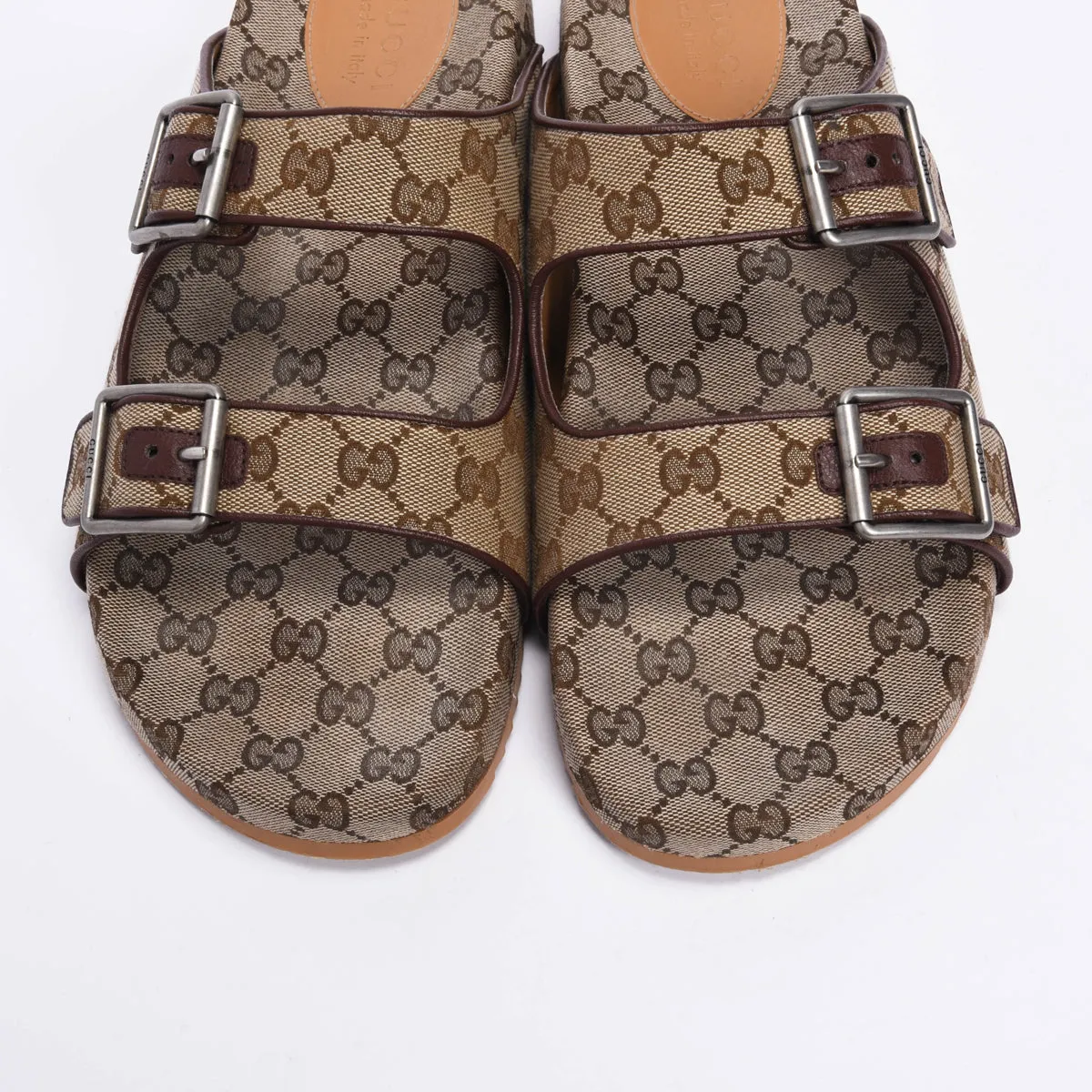 Gucci Brown GG Canvas Strap Sandals UK 13