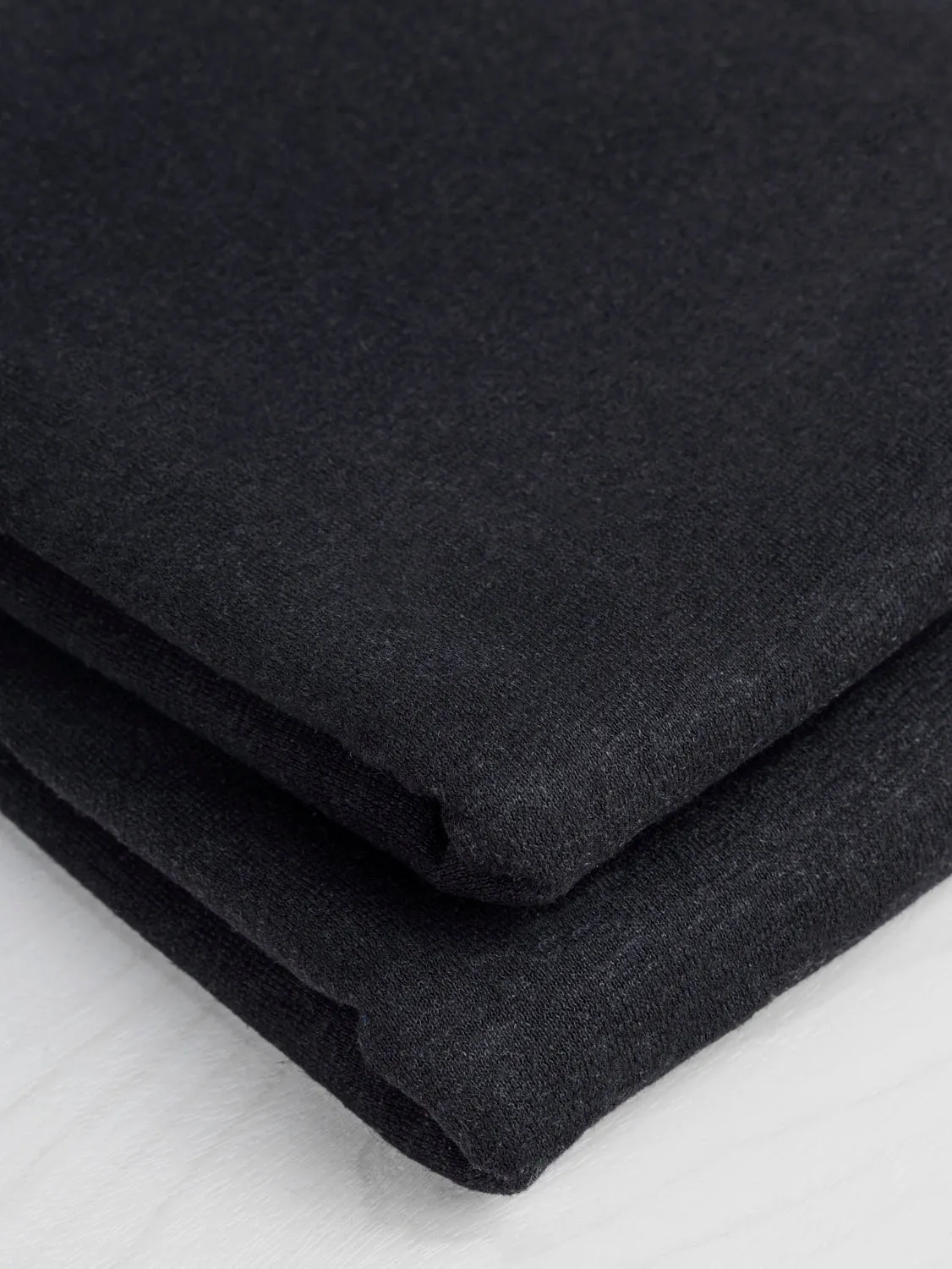 Hemp Organic Cotton Jersey Knit - Black - Swatch