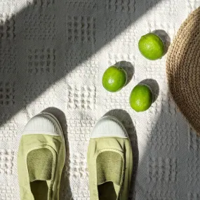 Lime Slip On Cotton Plimsolls