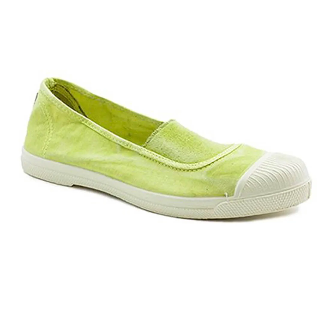 Lime Slip On Cotton Plimsolls