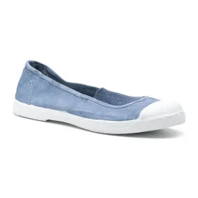 Med Blue Slip On Cotton Plimsolls