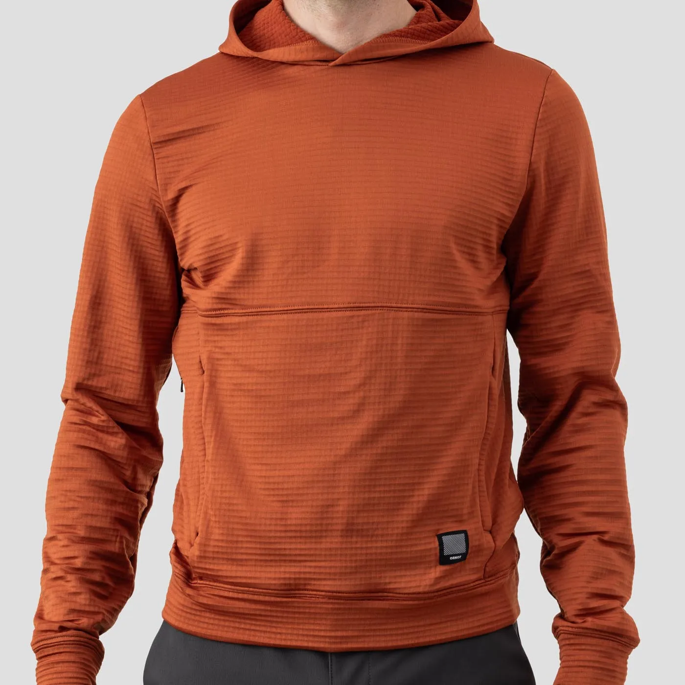 Men's Grid Thermal Hooded Pullover - Mars