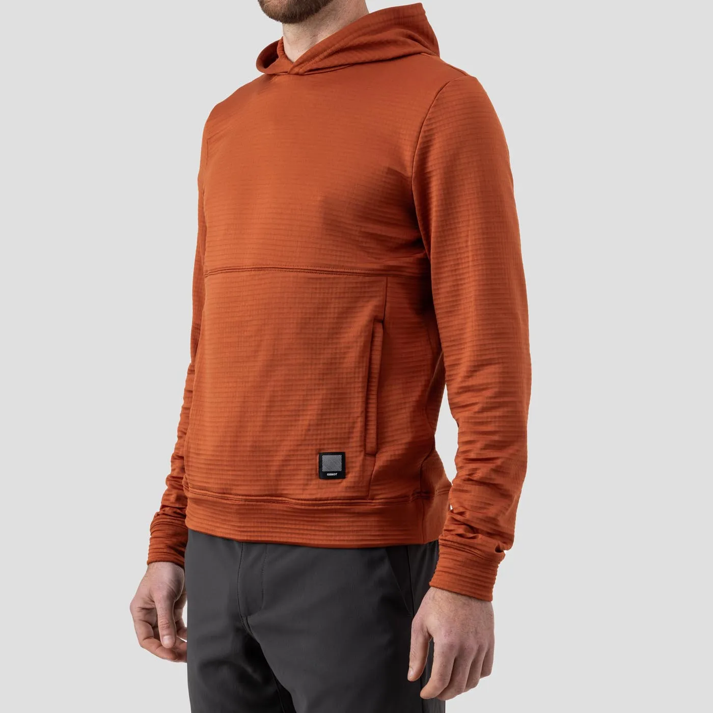 Men's Grid Thermal Hooded Pullover - Mars