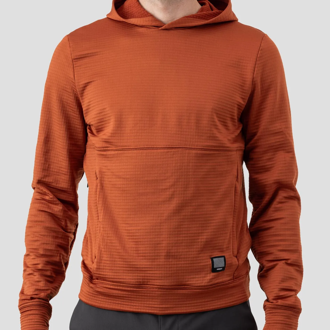 Men's Grid Thermal Hooded Pullover - Mars