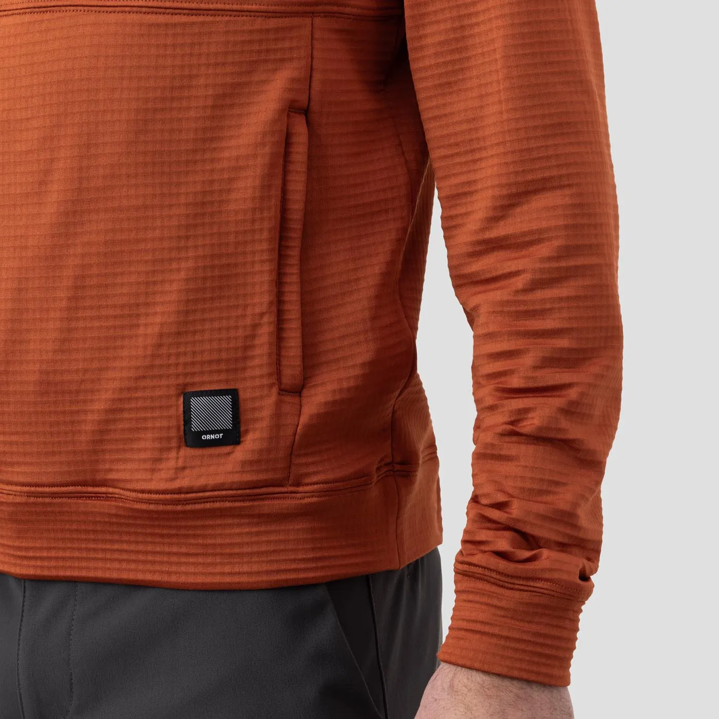 Men's Grid Thermal Hooded Pullover - Mars