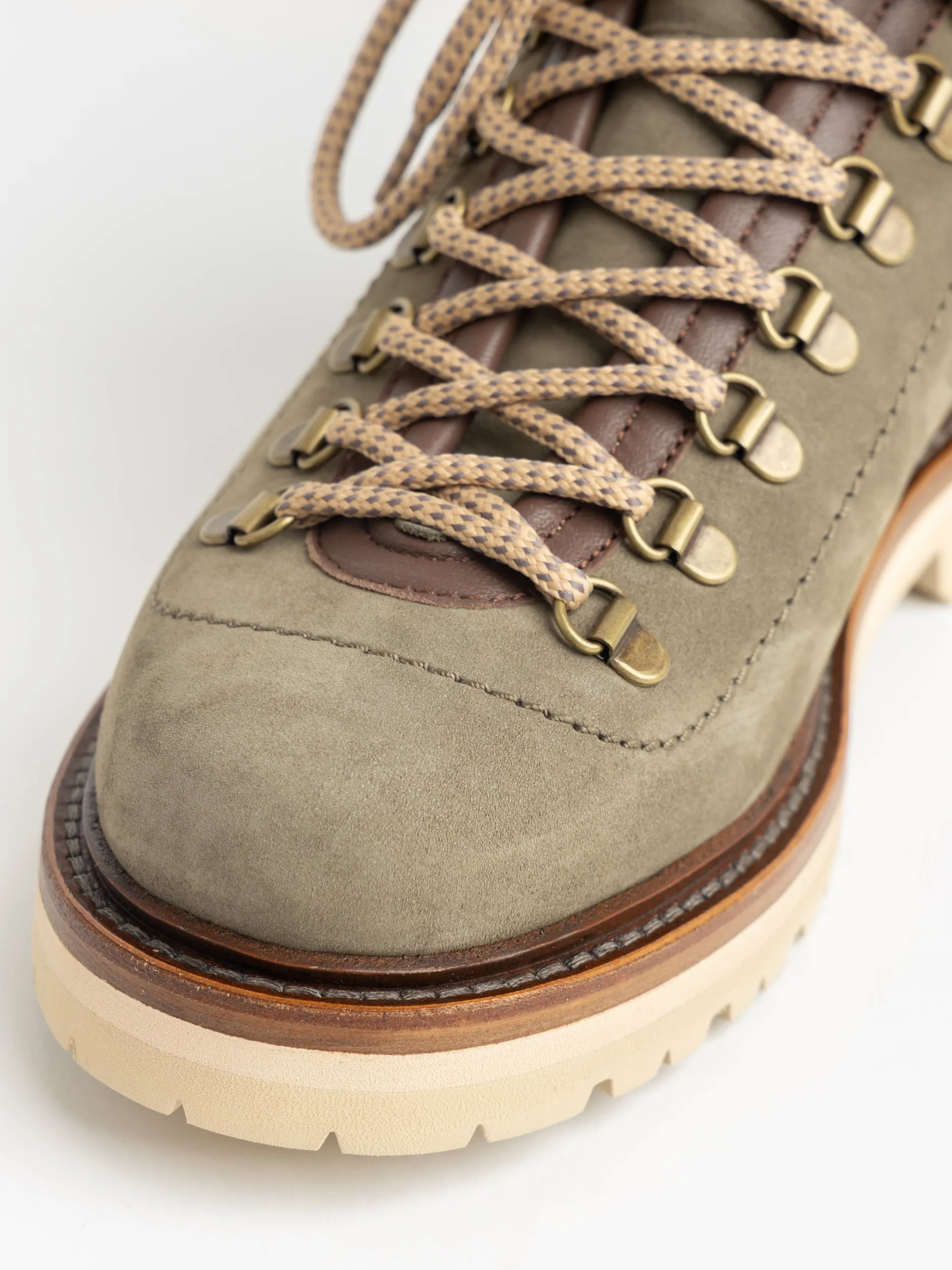 Military Green Nubuck Mountain-Style Boots