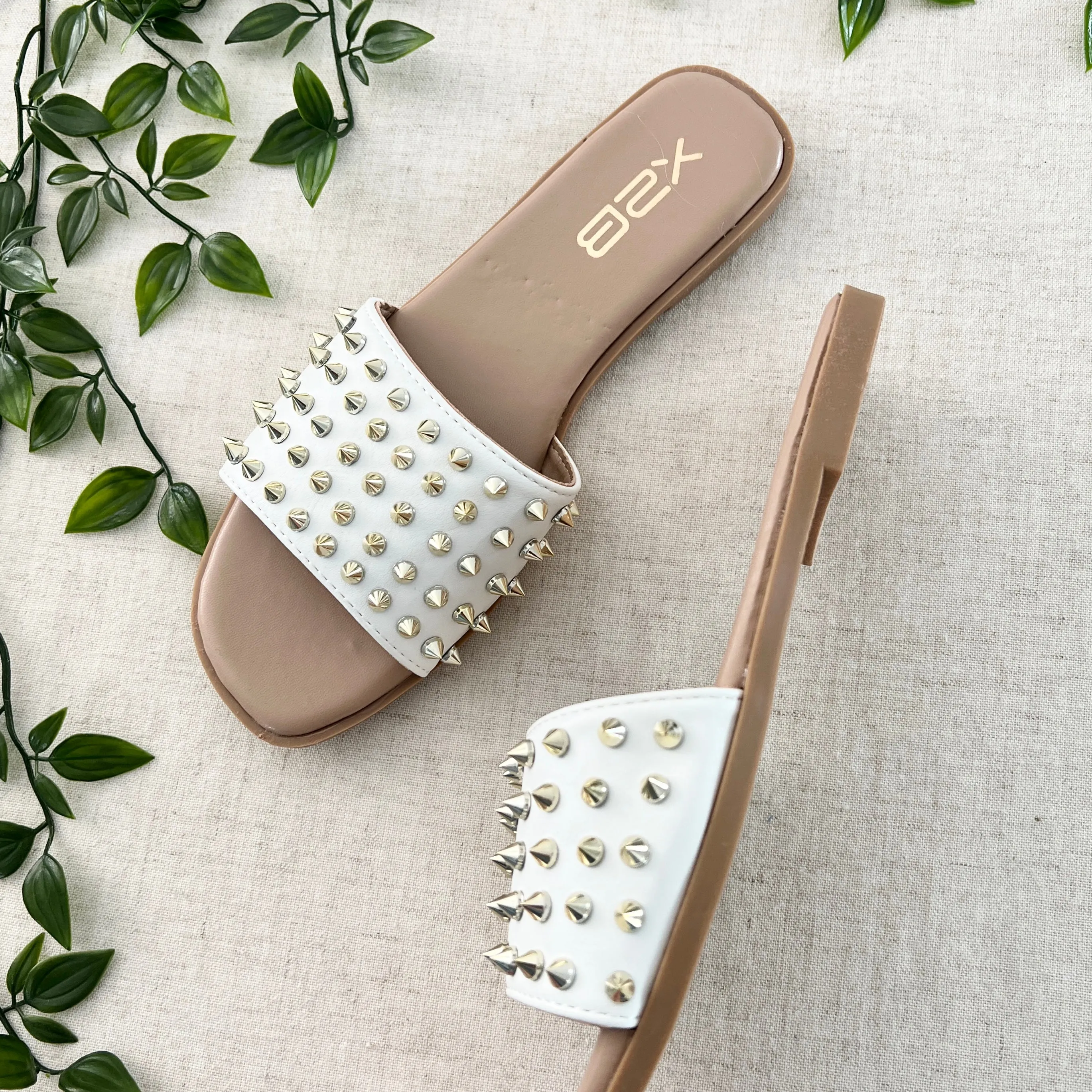 Nancy Spike Sandals- White