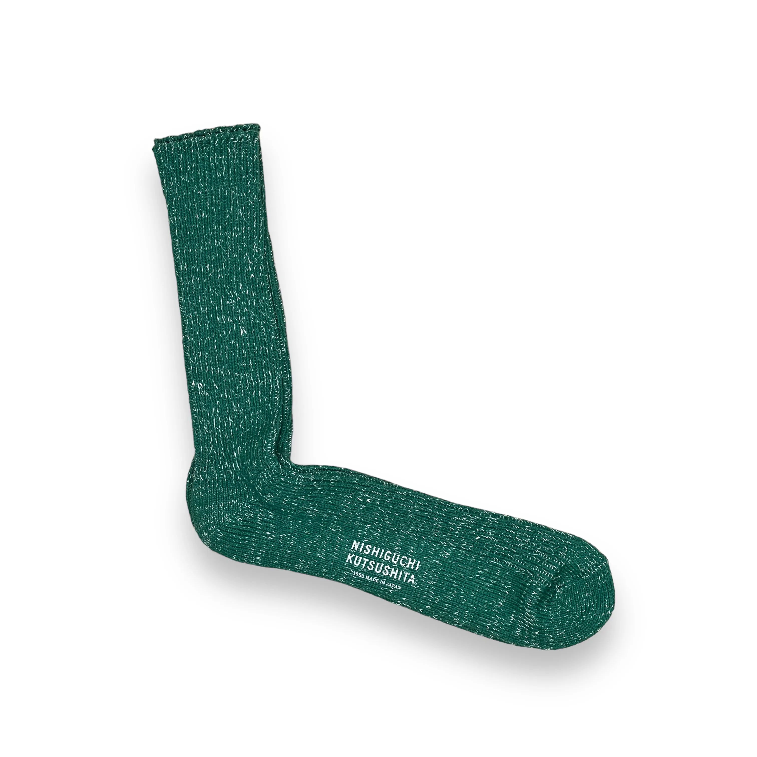 NISHIGUCHI KUTSUSHITA Hemp Cotton Ribbed Socks park green