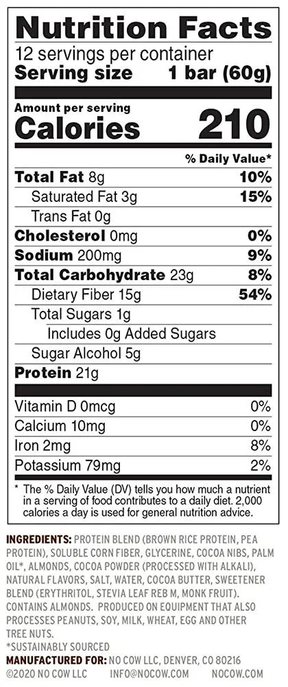 No Cow Plant Based Protein Bars