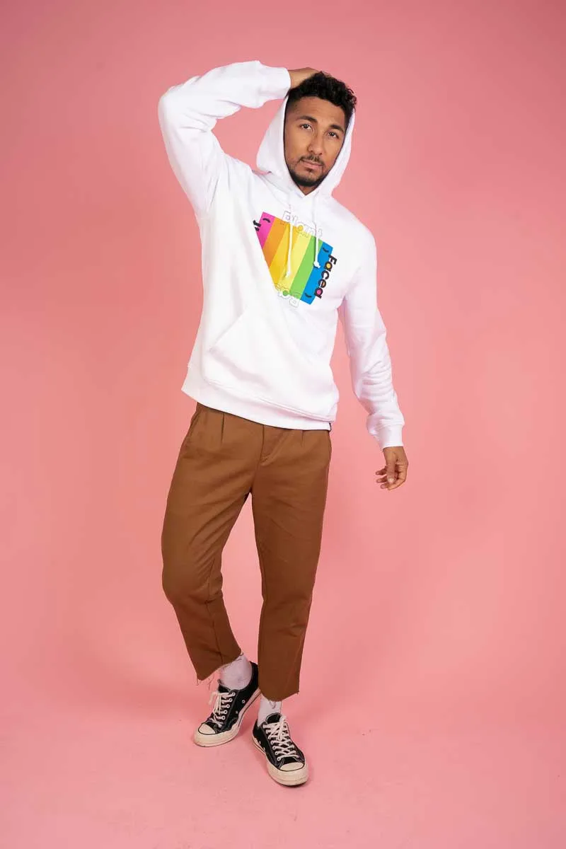 Plant Based Rainbow Hoodie - White