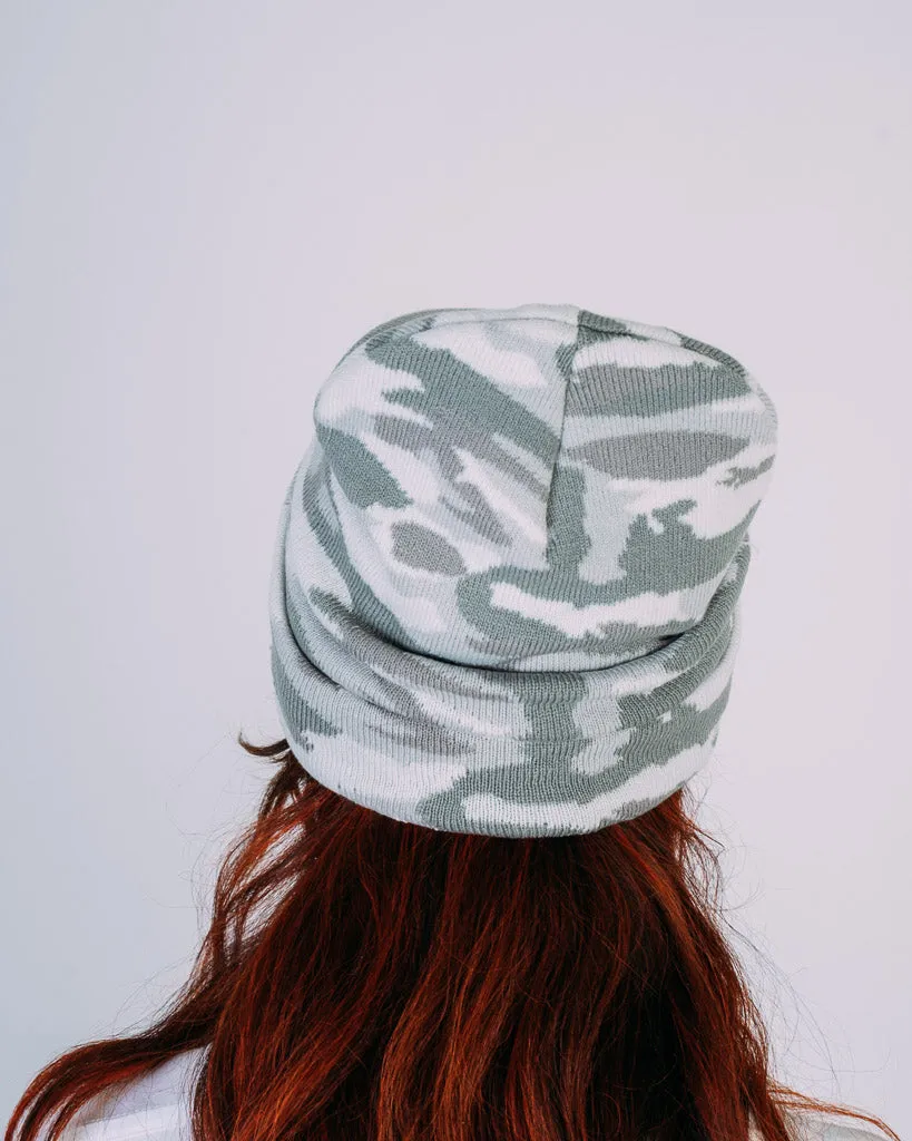 Plant Faced Beanie - Light Camo