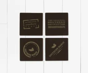 Southern Marsh "Authentic" Waxed Canvas Coaster Set