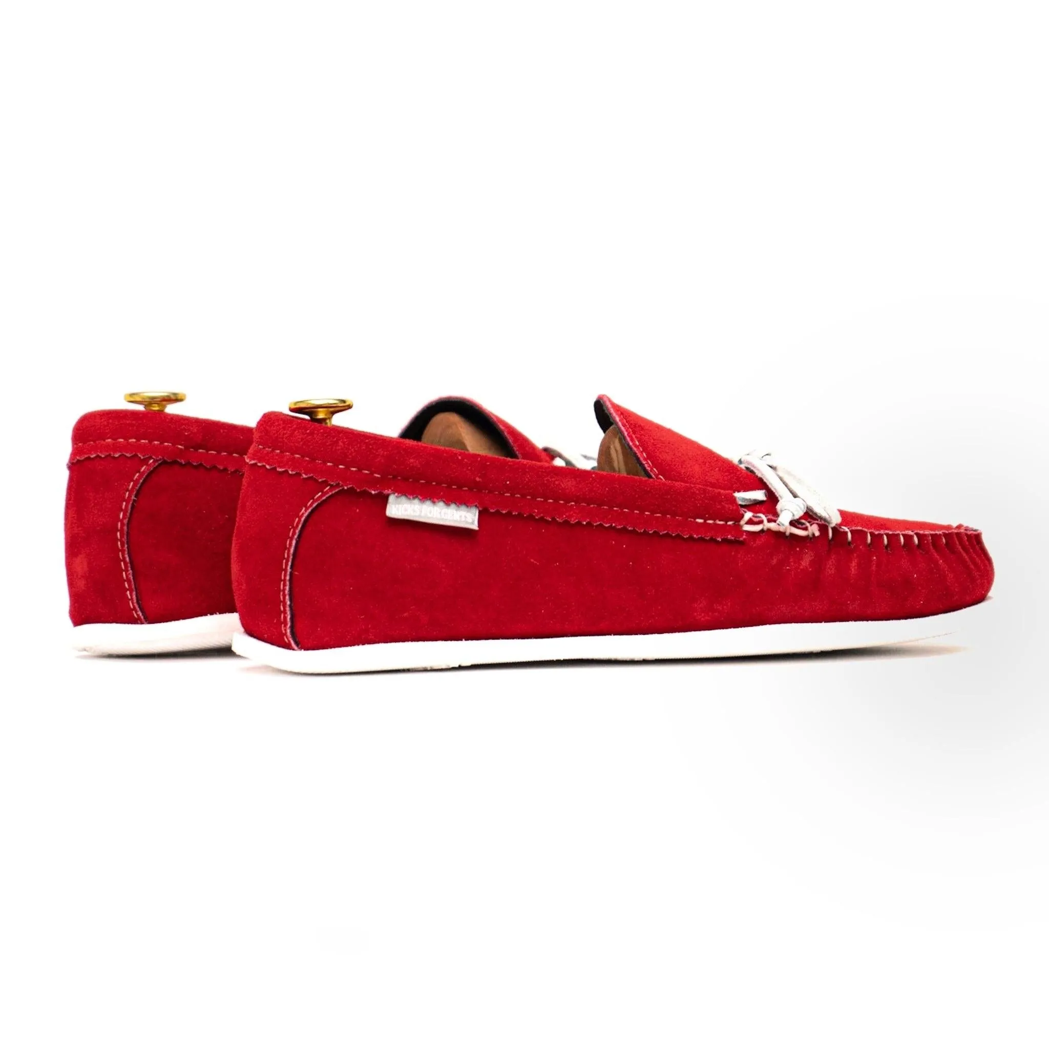 Spring Grove USA Moccasins - Red Suede