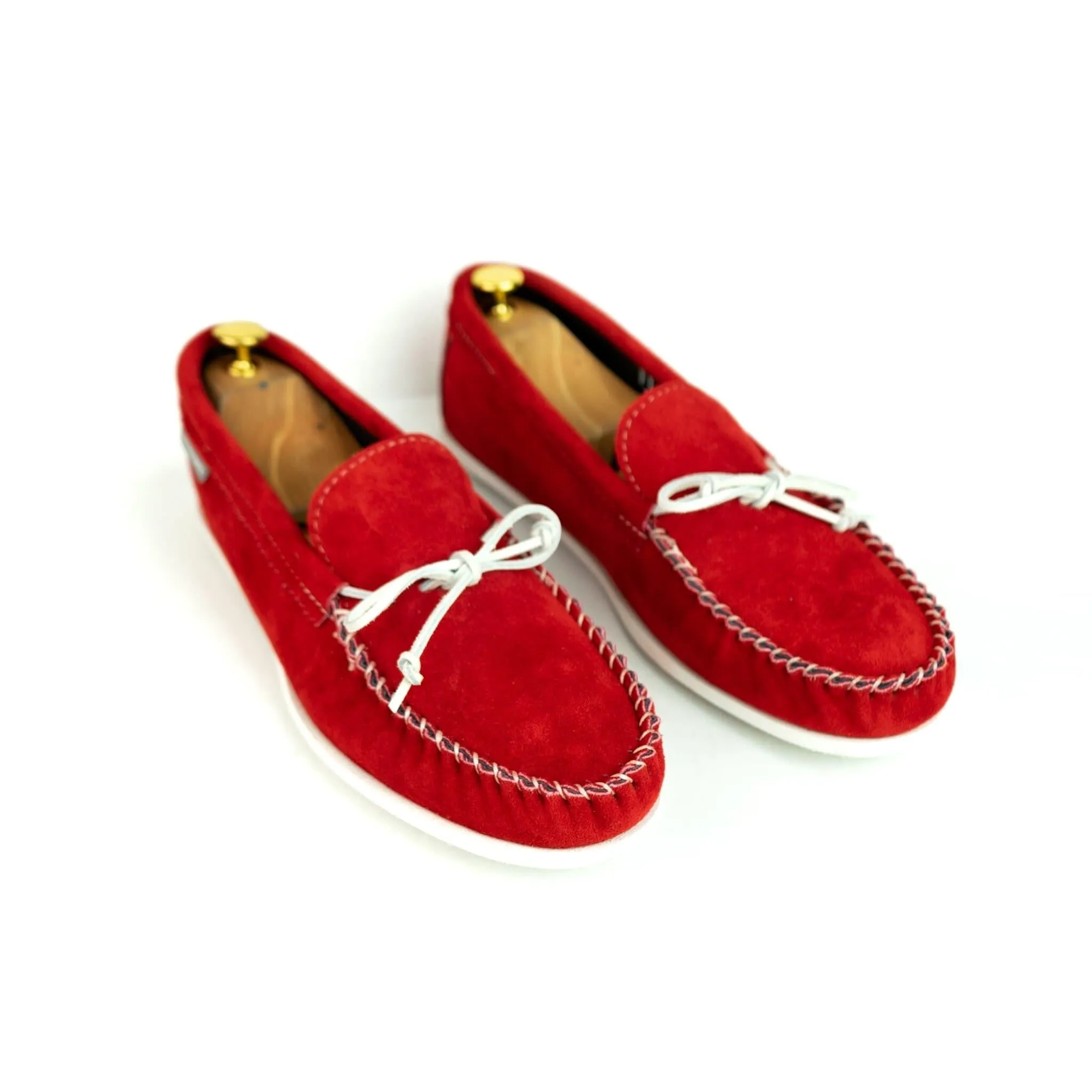 Spring Grove USA Moccasins - Red Suede