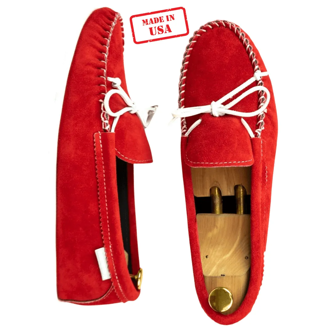 Spring Grove USA Moccasins - Red Suede