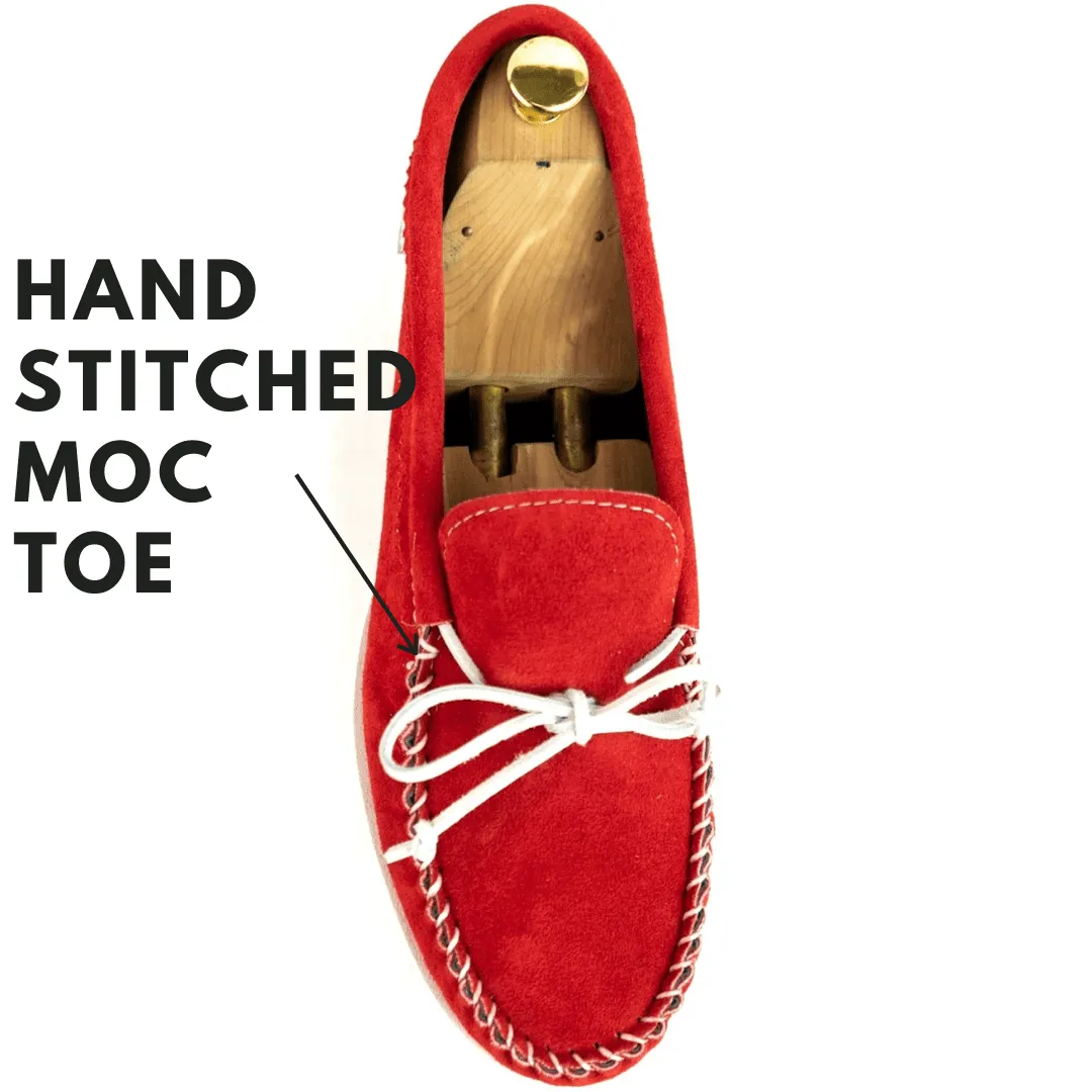 Spring Grove USA Moccasins - Red Suede