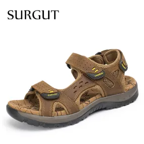 Summer Leisure Beach Men Shoes High Quality Leather Sandals The Big Yards Men's Sandals Size 38-45