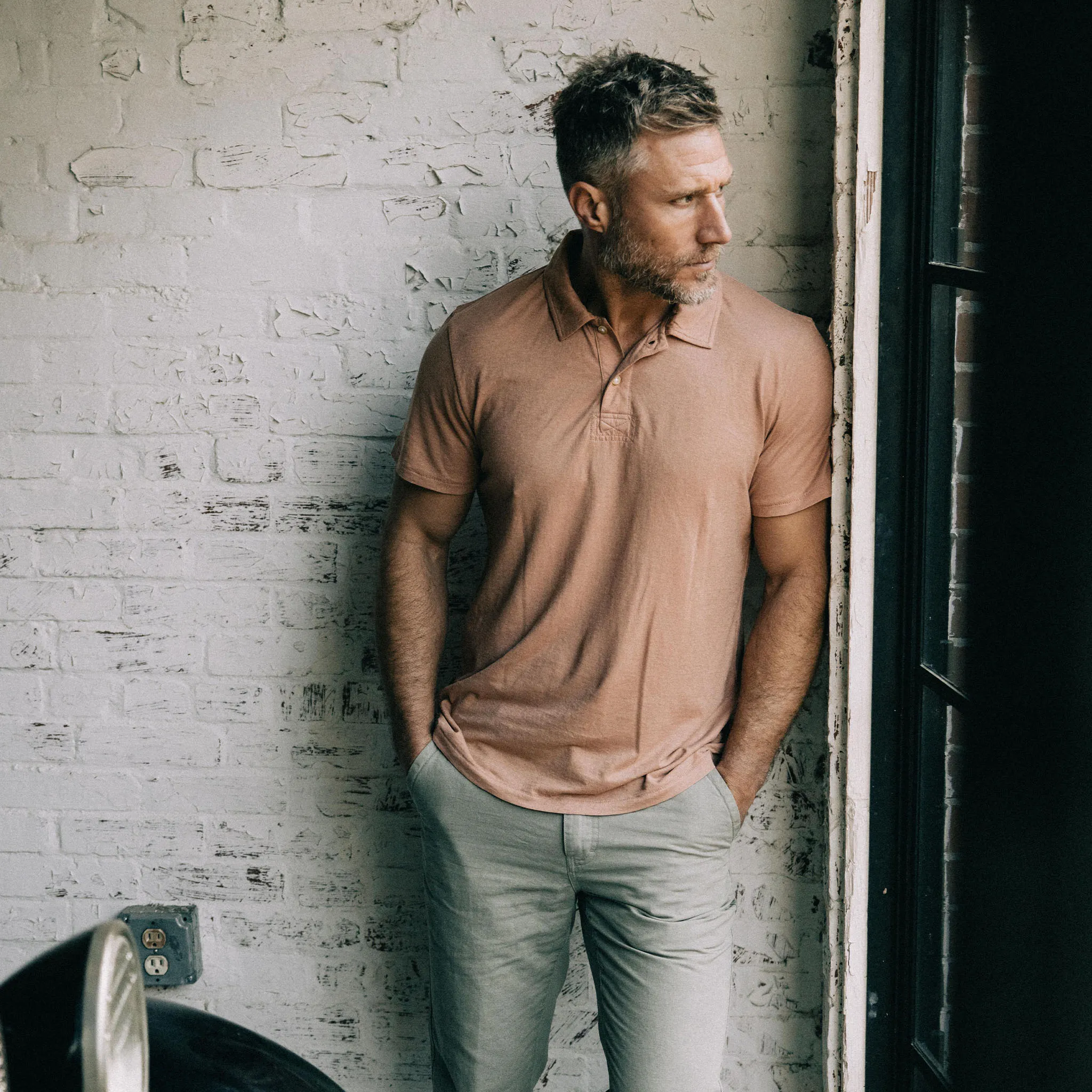 The Cotton Hemp Polo in Dried Acorn