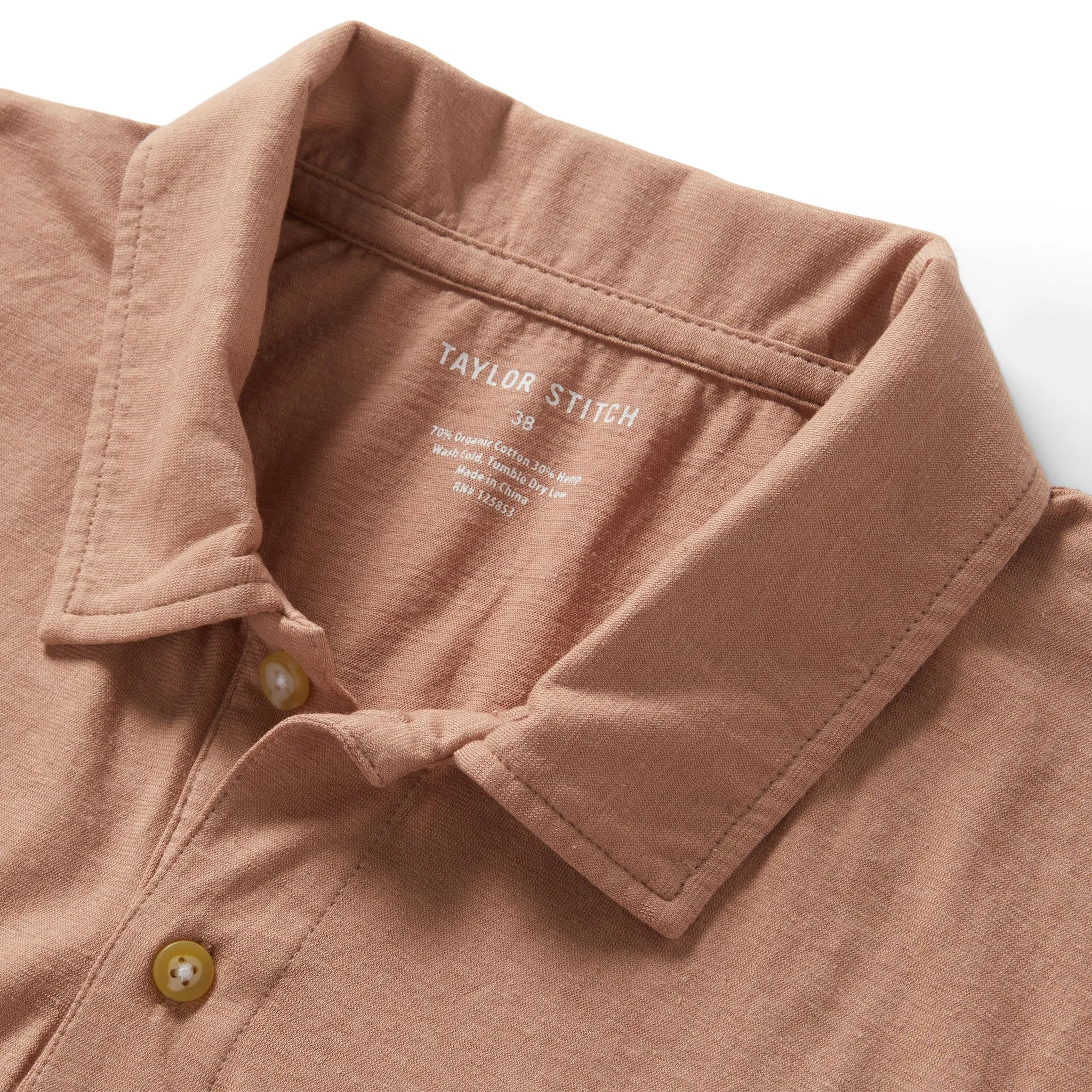 The Cotton Hemp Polo in Dried Acorn