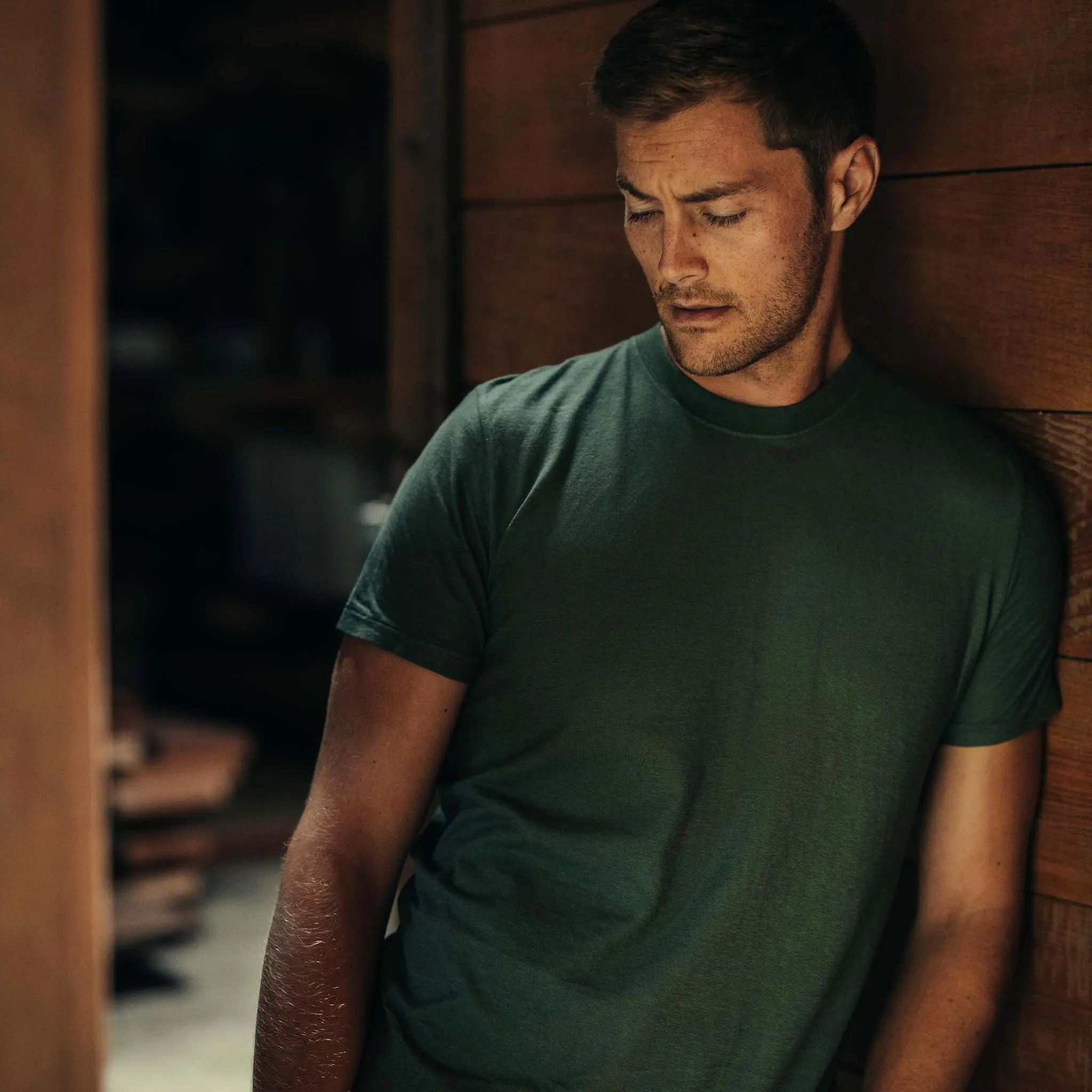 The Cotton Hemp Tee in Pine