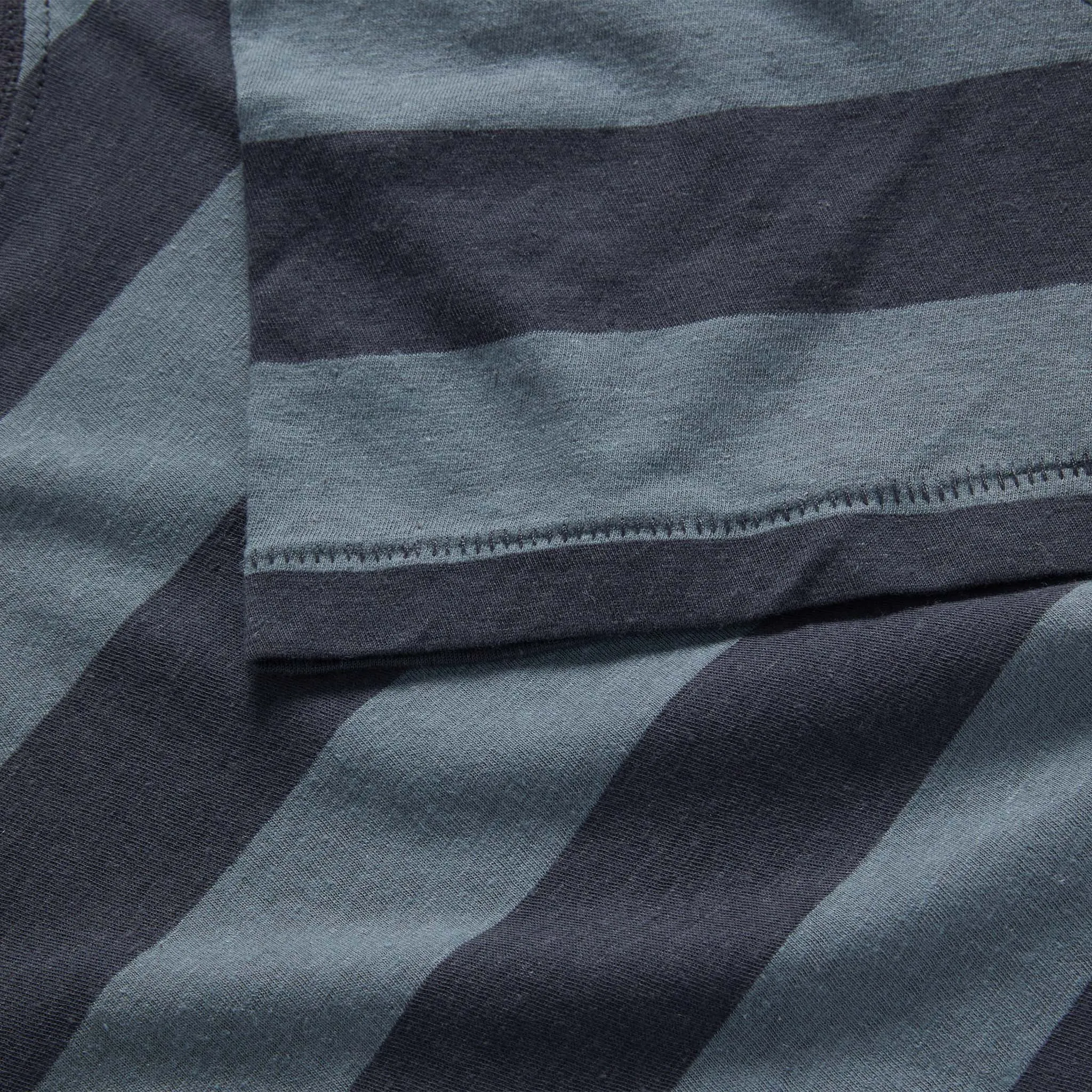 The Cotton Hemp Tee in Storm and Navy Stripe