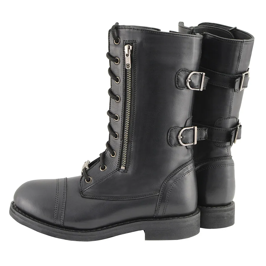 Women’s Tall Lace Front Boot w/ Buckles back & Knife Storage Pockets