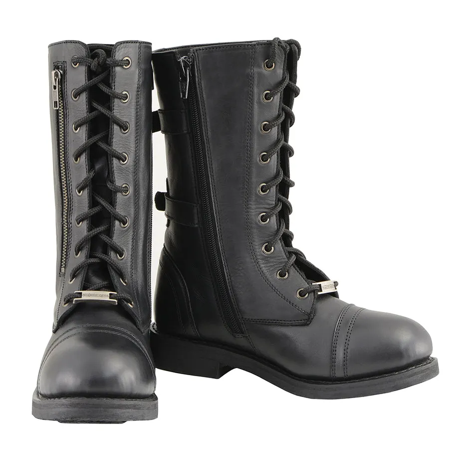 Women’s Tall Lace Front Boot w/ Buckles back & Knife Storage Pockets